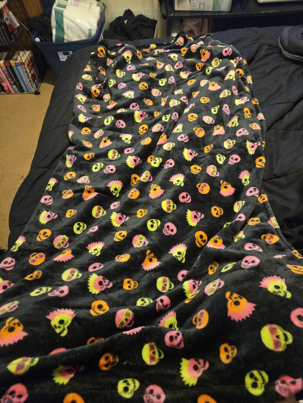 Hyde and Eek Fuzzy Skeletons Halloween Blanket